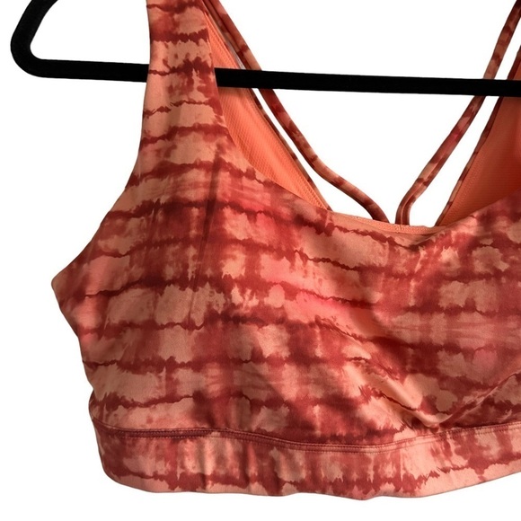 Athleta Exhale Powervita Sports Bra, Coral Tie Dye, Size 1X - Picture 6 of 9